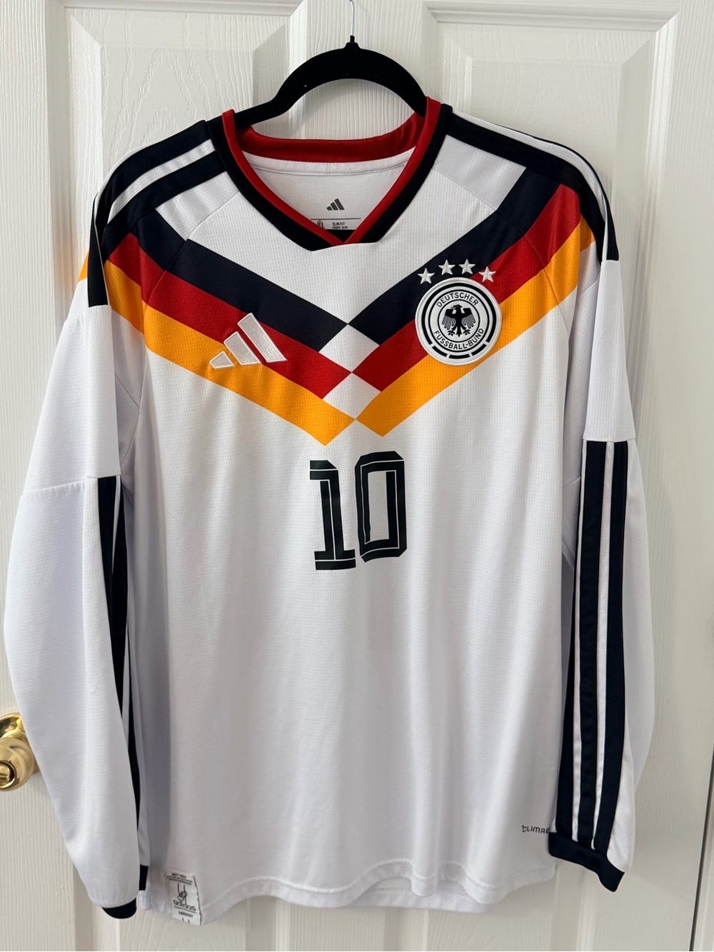 Adidas Men’s White Germany Football Jersey - Long Sleeve, Number 10